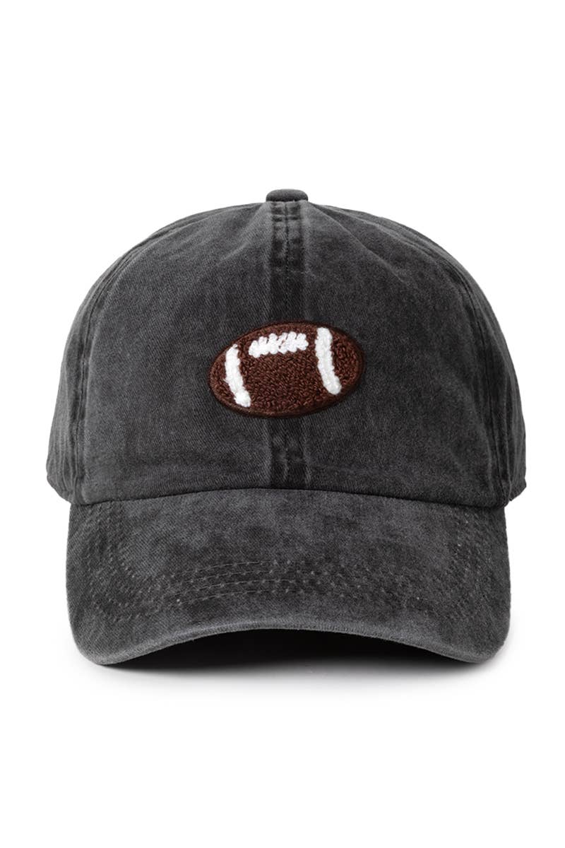 GAME DAY Chenille Football Patch Washed baseball cap